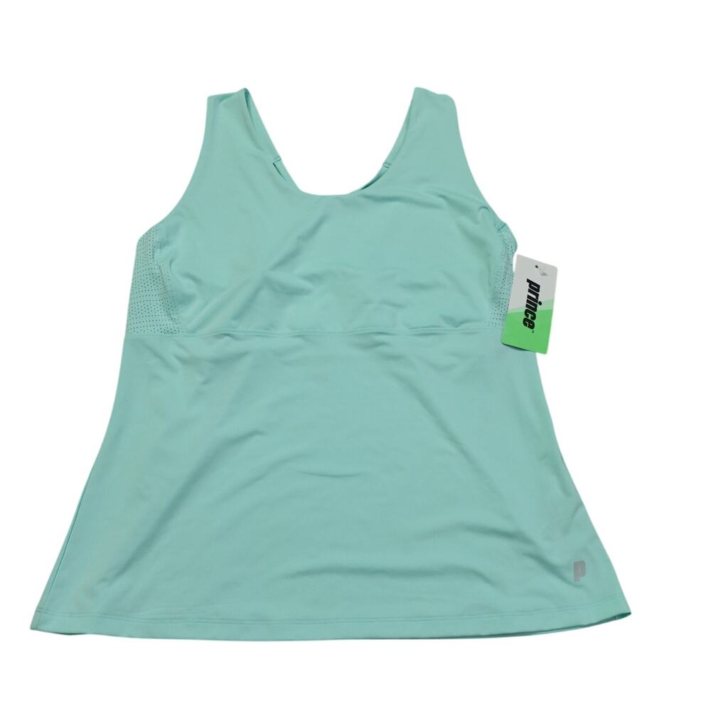 NWT Prince Womens Fashion Strap Tennis Tank Top Perforated Back Mint Size XL